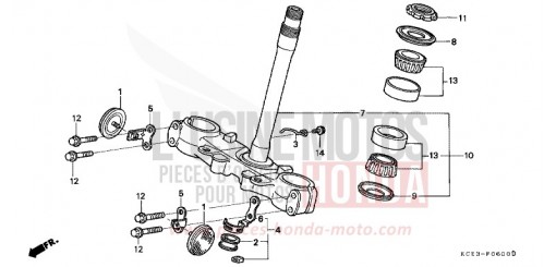 STEERING STEM XR250RW de 1998